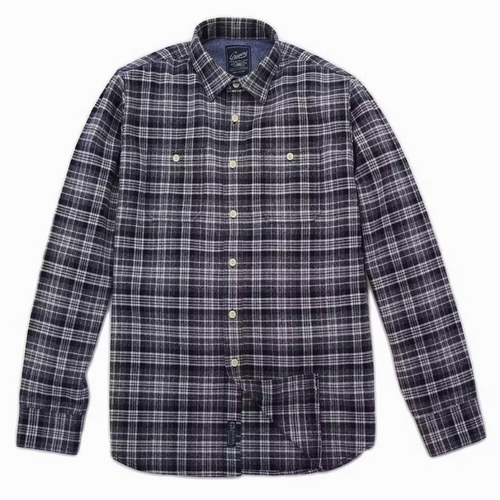 Grayers Harper Heritage Flannel - Navy Cream Herringbone - Large
